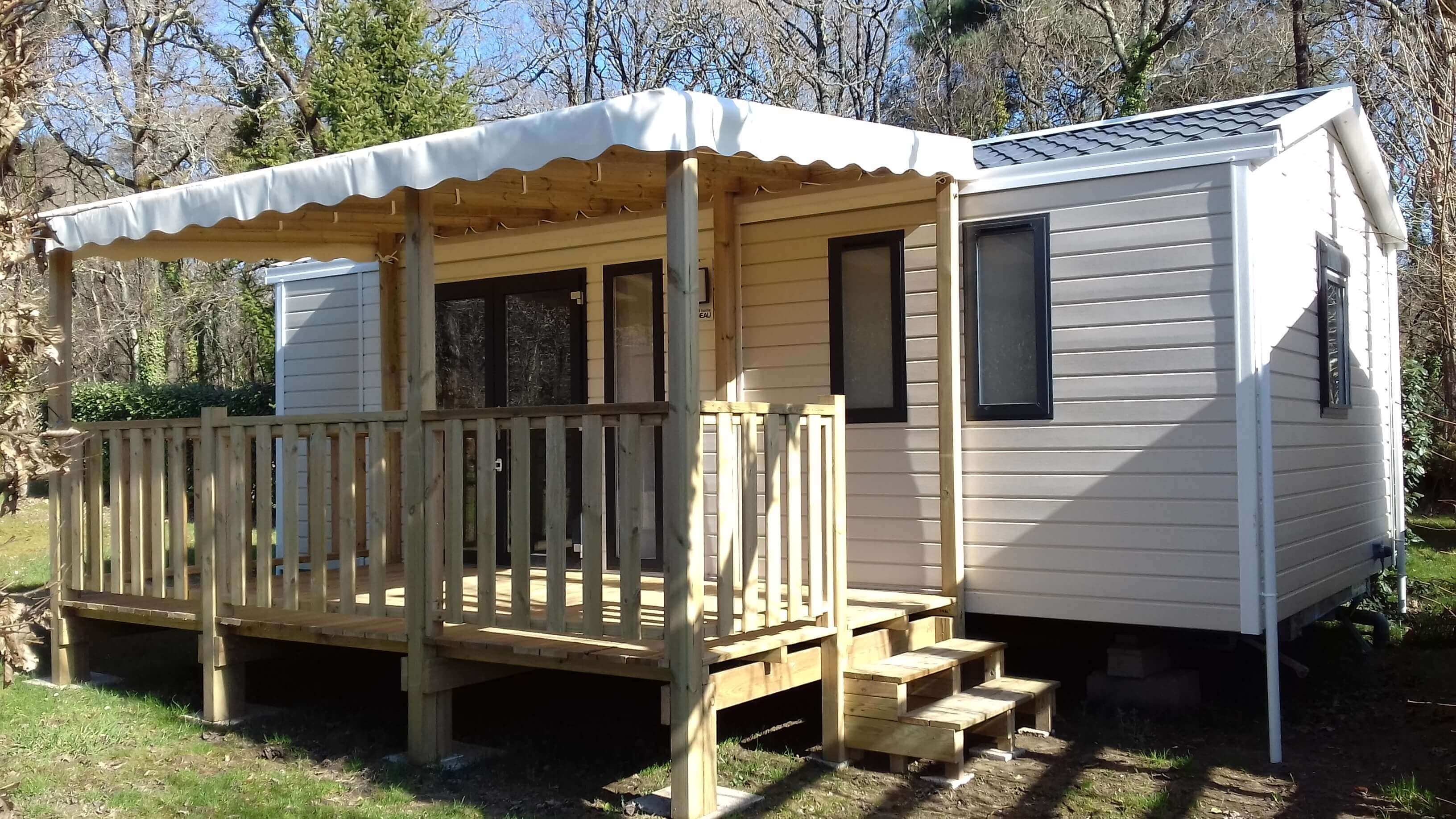 mobilhome 2 chambres confort bahia neuf, morbihan, carnac,auray